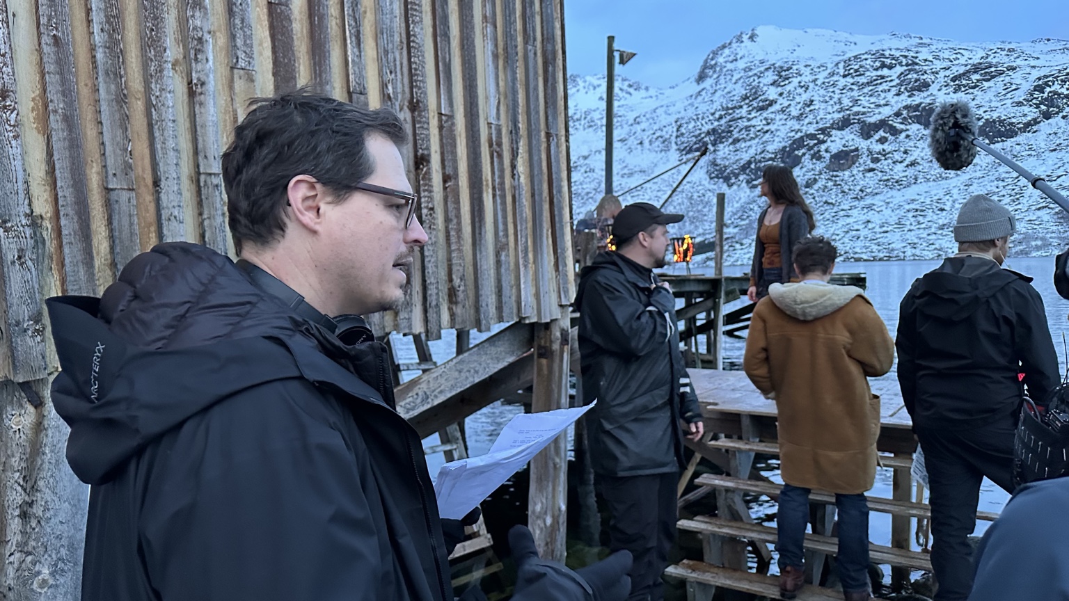 Jason T. Clark directing on the Arctic set of NecRomance